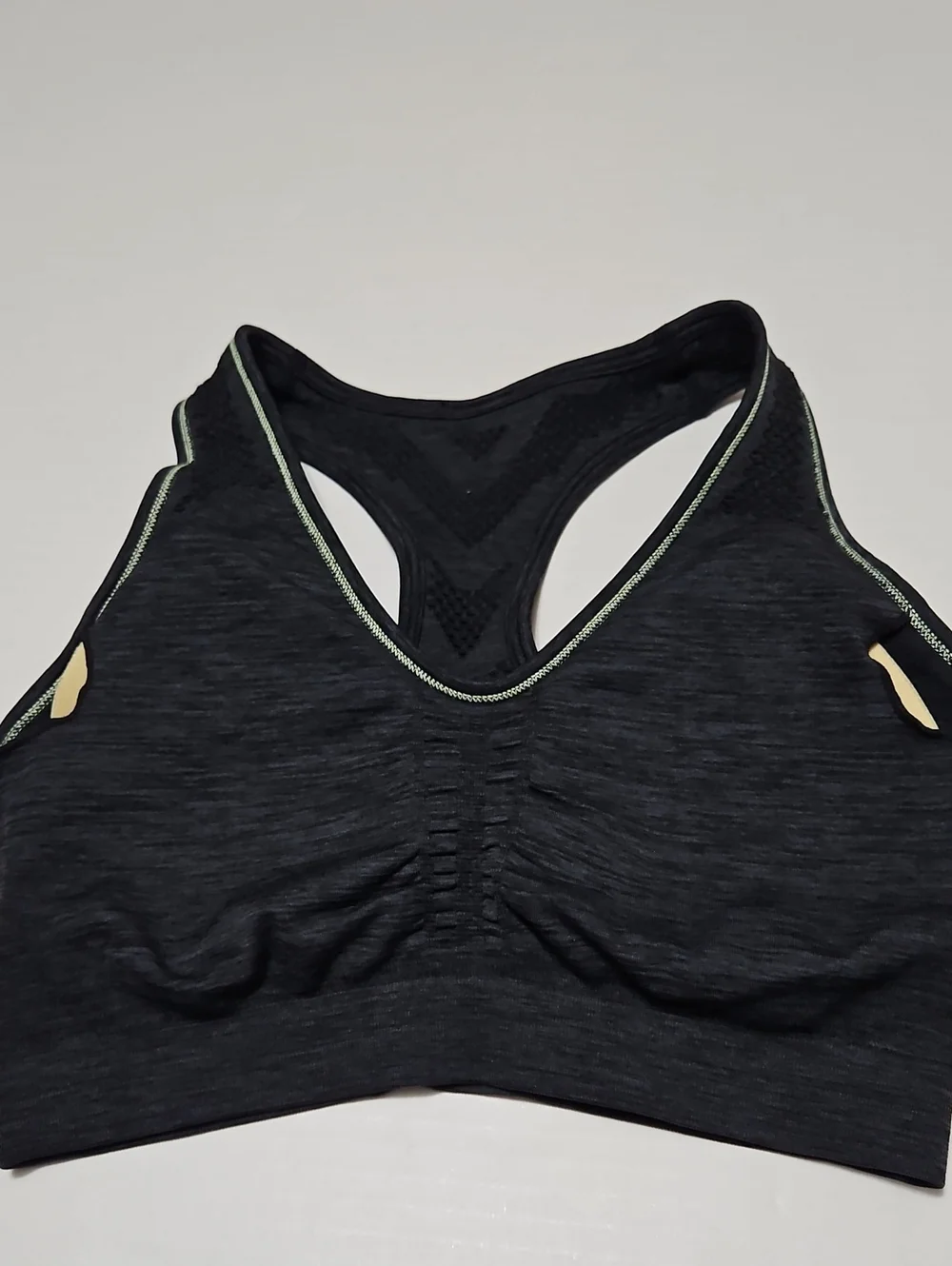 Danskin Now Black Heather Racerback Support Sports Bra Size M